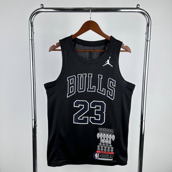 NBA 23 Jordan Chicago Bulls MVP Maillot noir imprimé